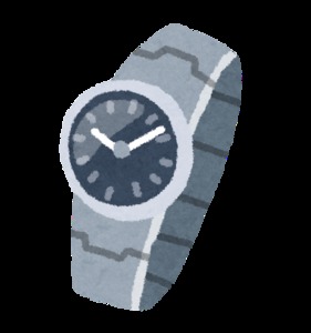 シルバーの腕時計のイラスト